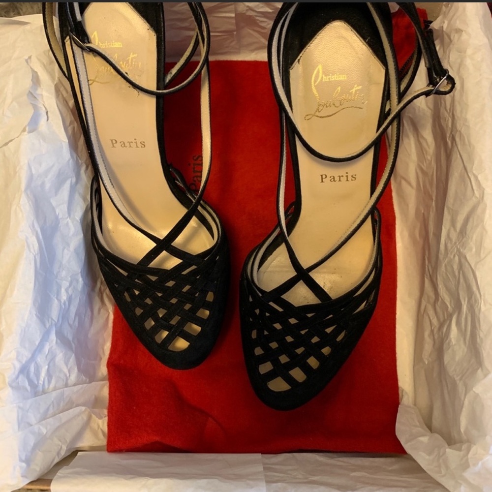 Christian Louboutin Tres Francaise 140 suede heels